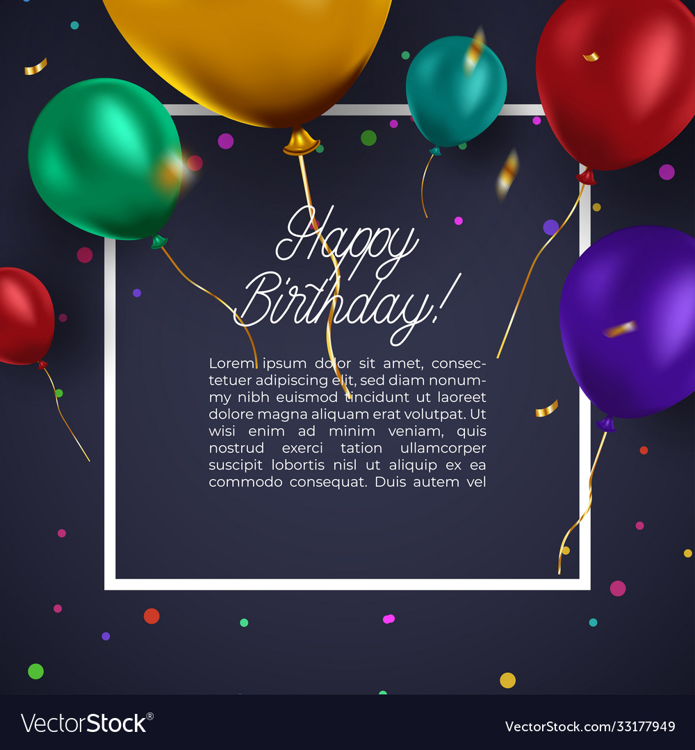 Decorative happy birthday invitation background Vector Image