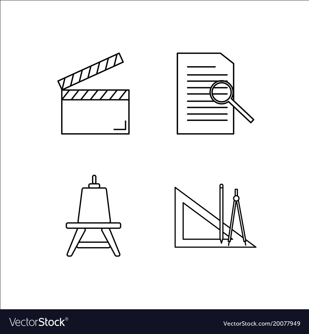 Design and studio simple linear icon setsimple