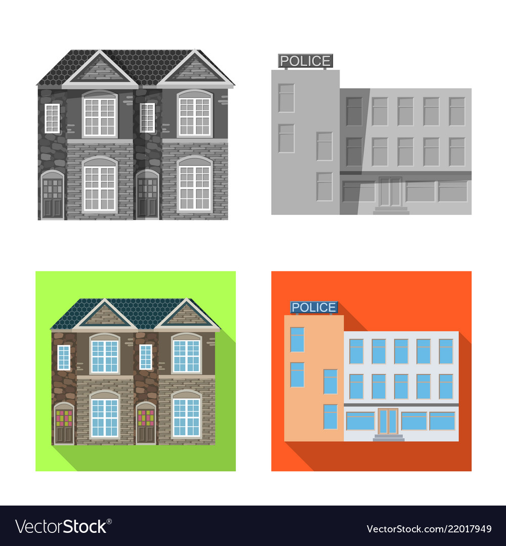 Design of building and front symbol set