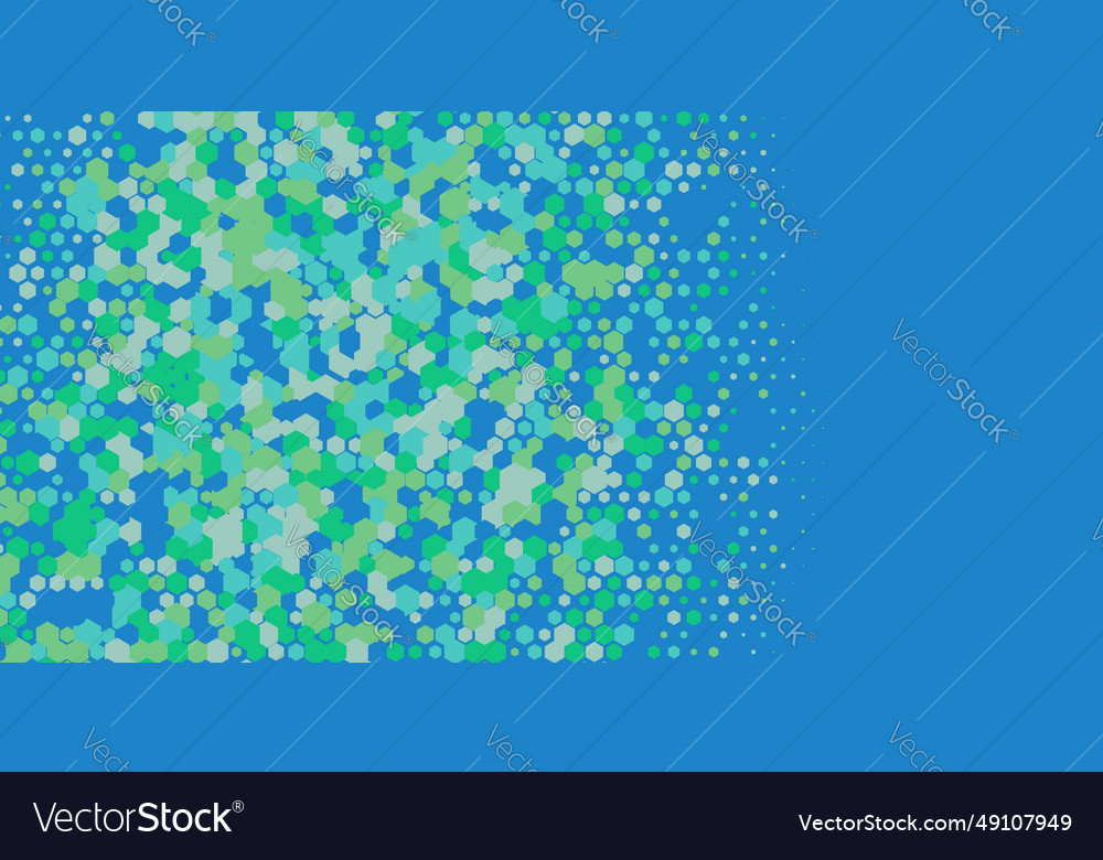 Geometric multi size hexagon with color