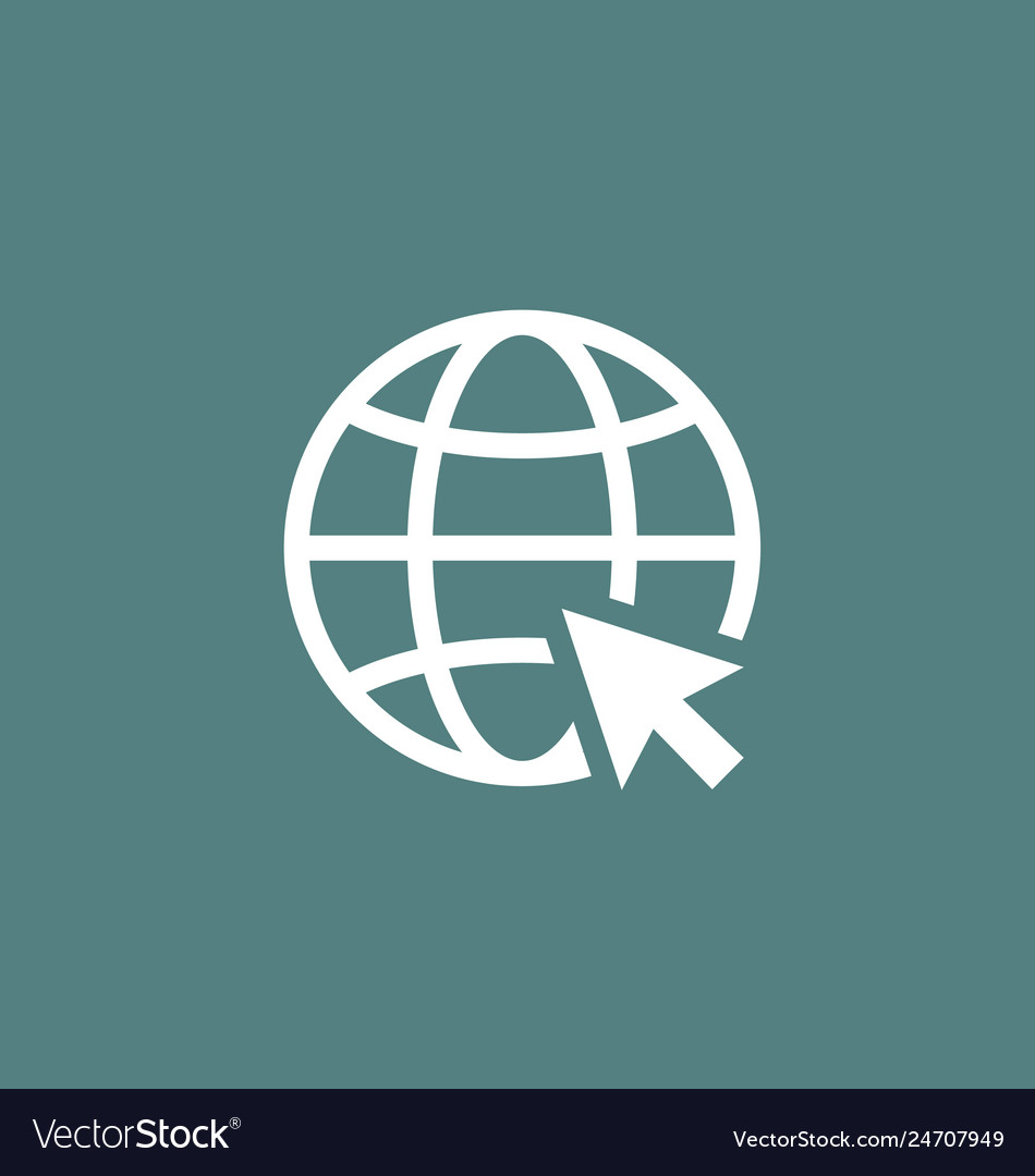 Go to web internet icon sign in flat style vector image Go to web internet icon sign in flat style