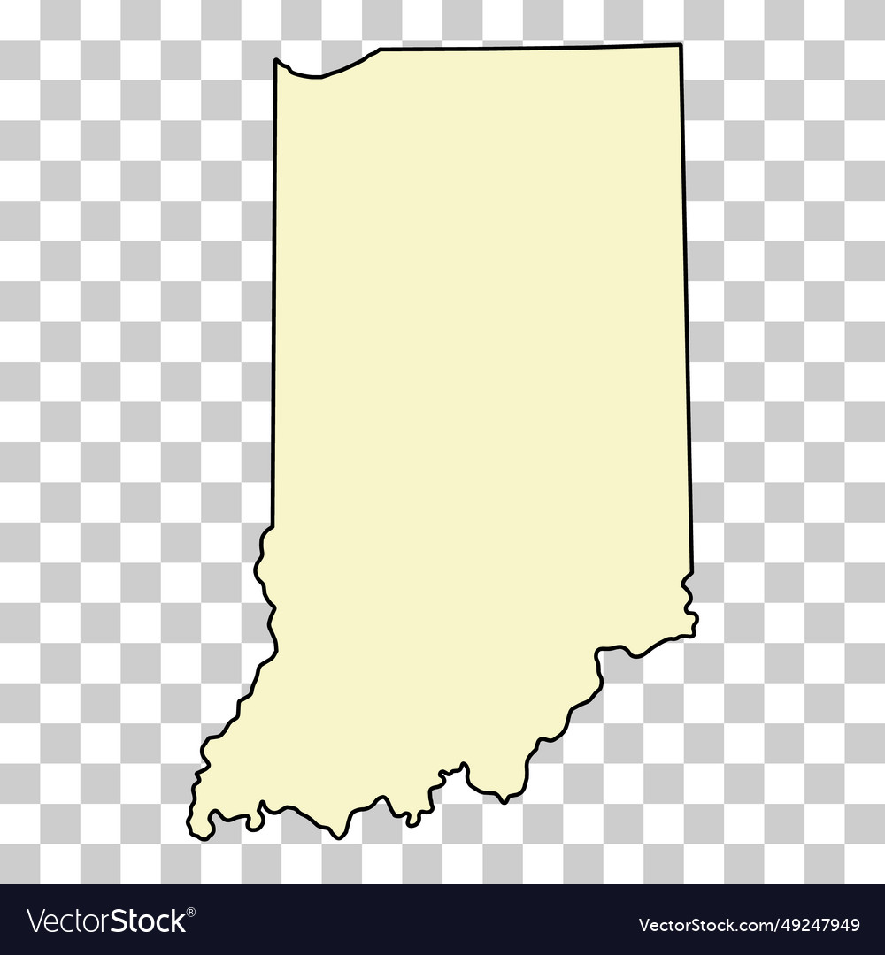 Indiana map shape united states of america flat Vector Image