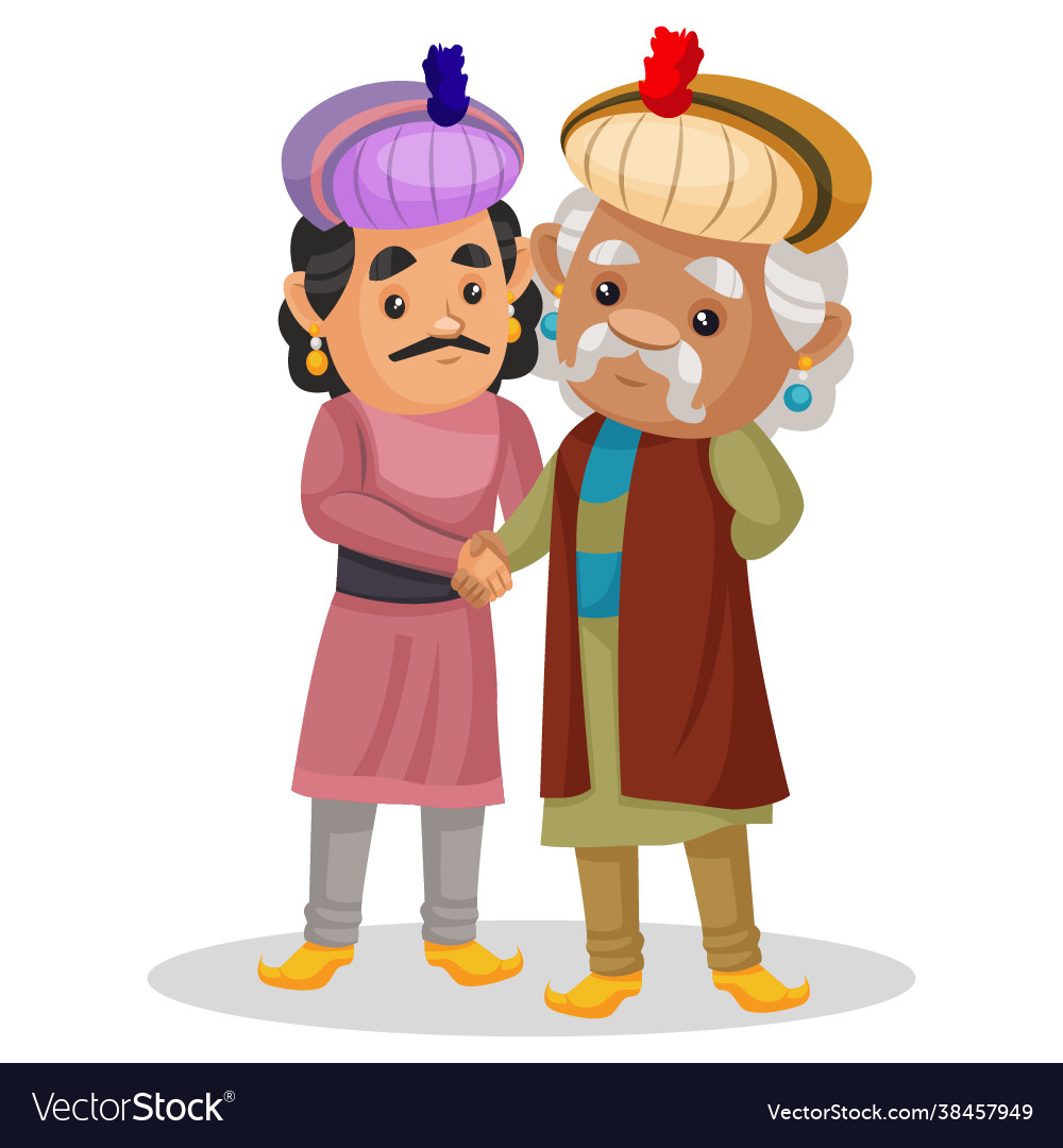 King akbar cartoon character Royalty Free Vector Image