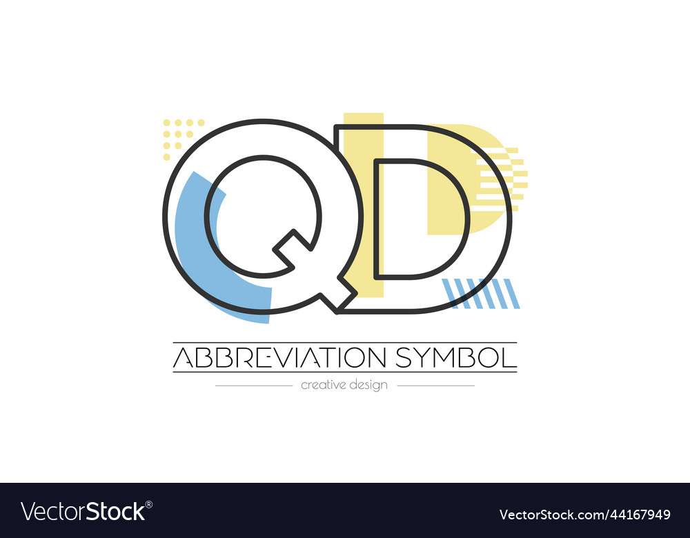 Letters q and d merging of two initials vector image Letters q and d merging of two initials