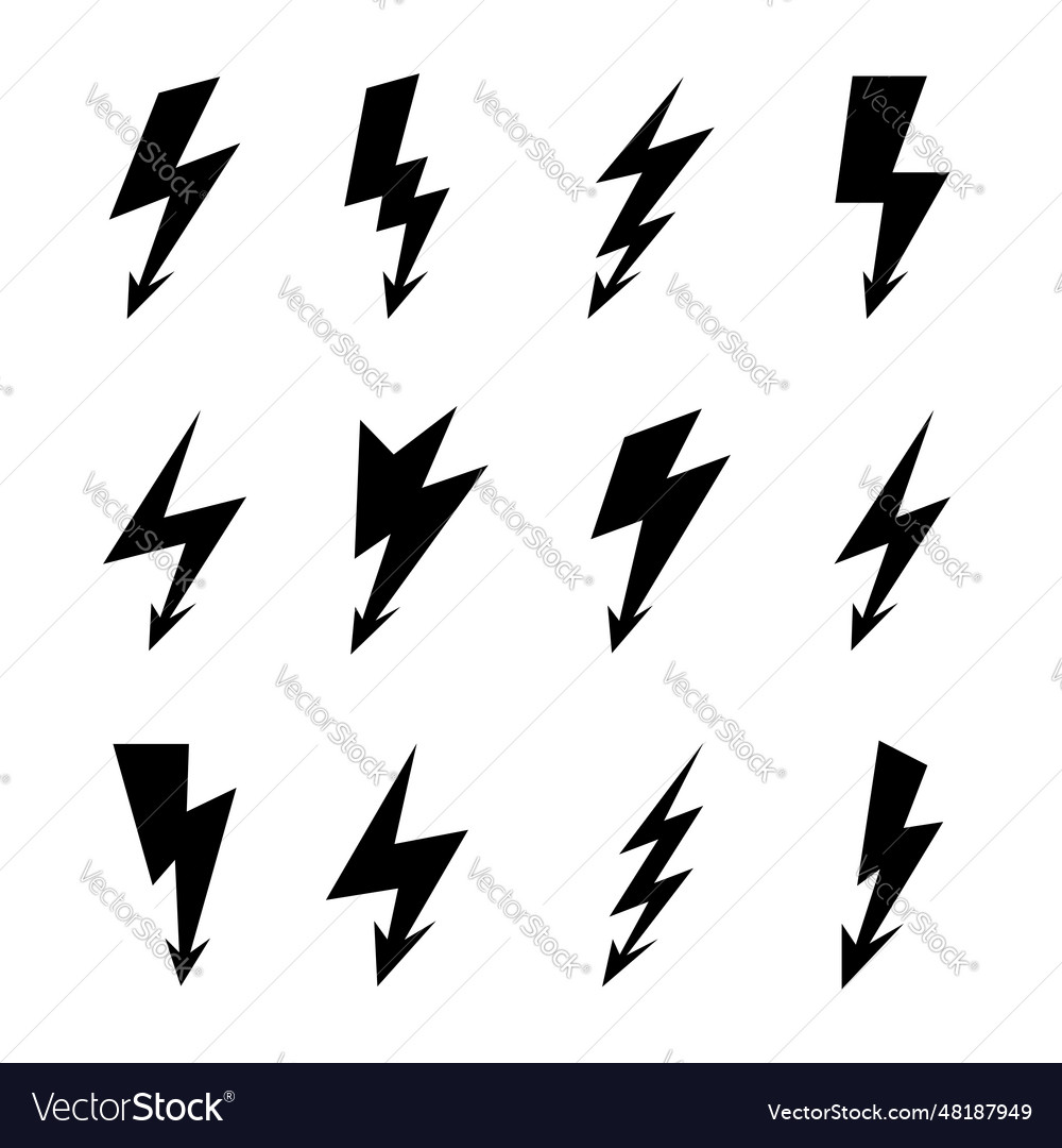 Lightning icon vector image Lightning icon