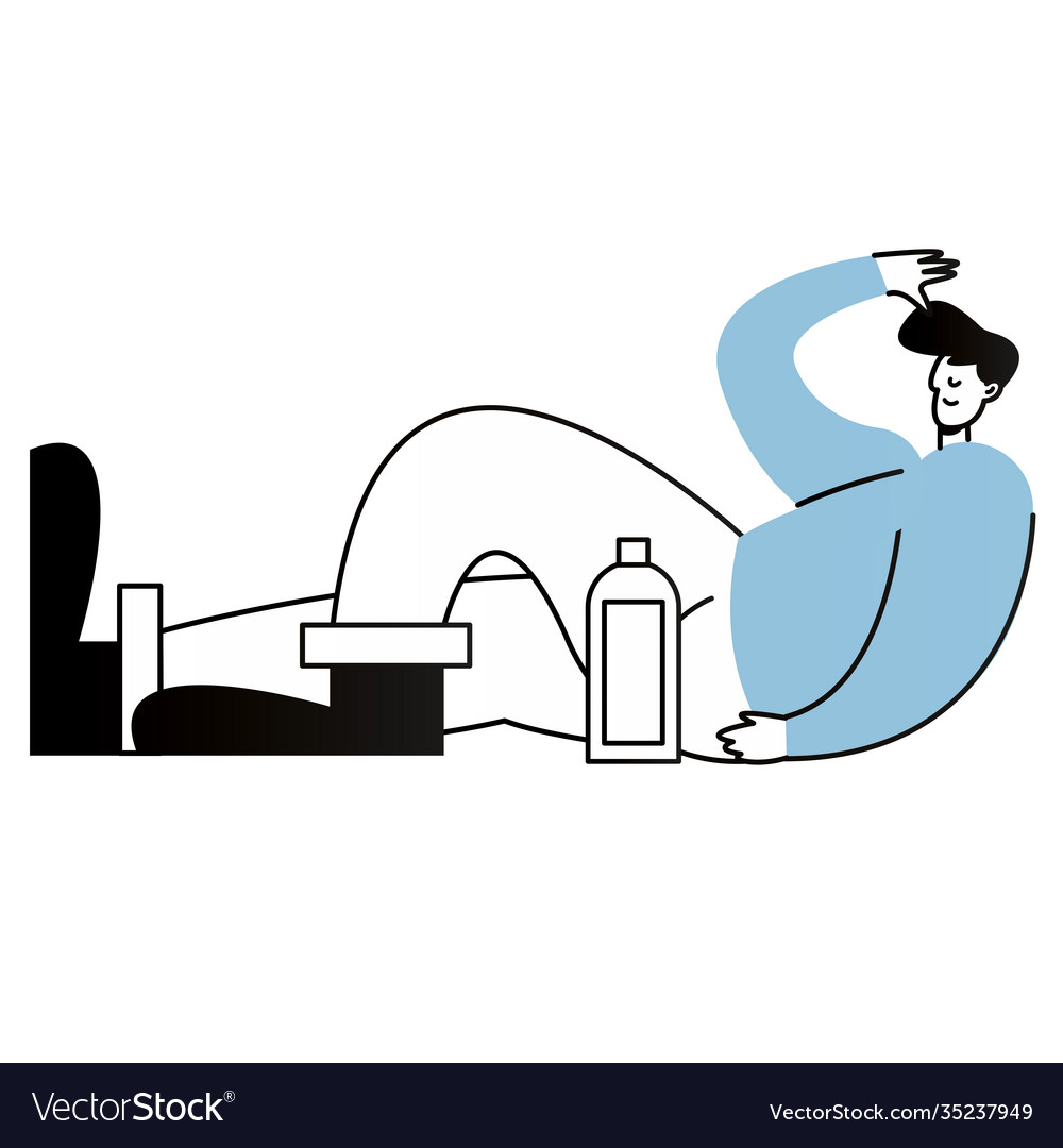 Man relaxing activity character icon