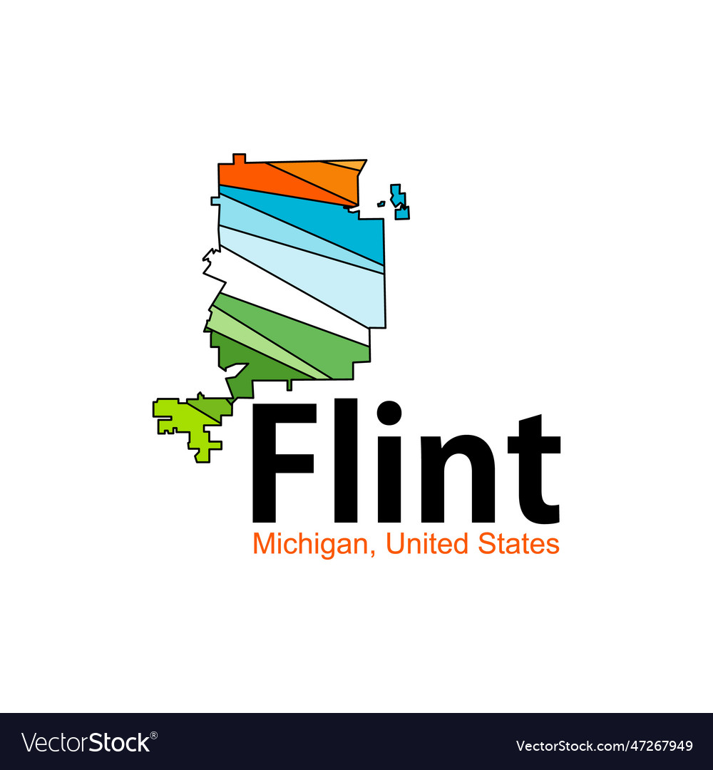 Map of flint michigan united states city logo