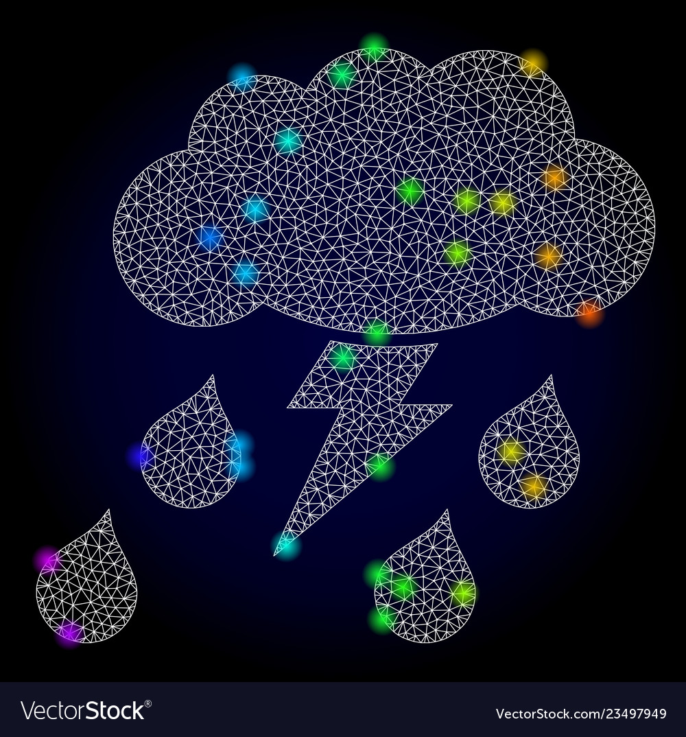 Polygonal mesh thunderstorm with spectrum Vector Image Polygonal mesh thunderstorm with spectrum
