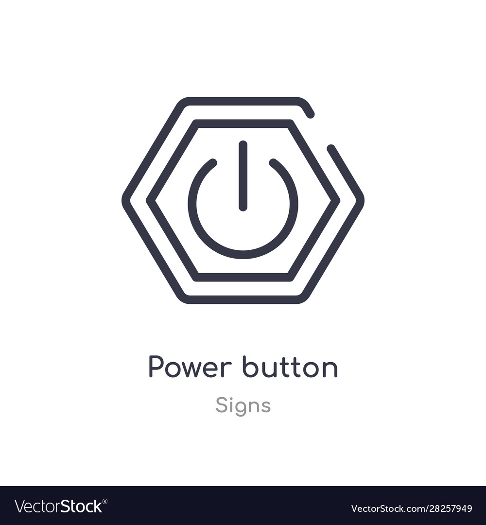 Power button outline icon isolated line from