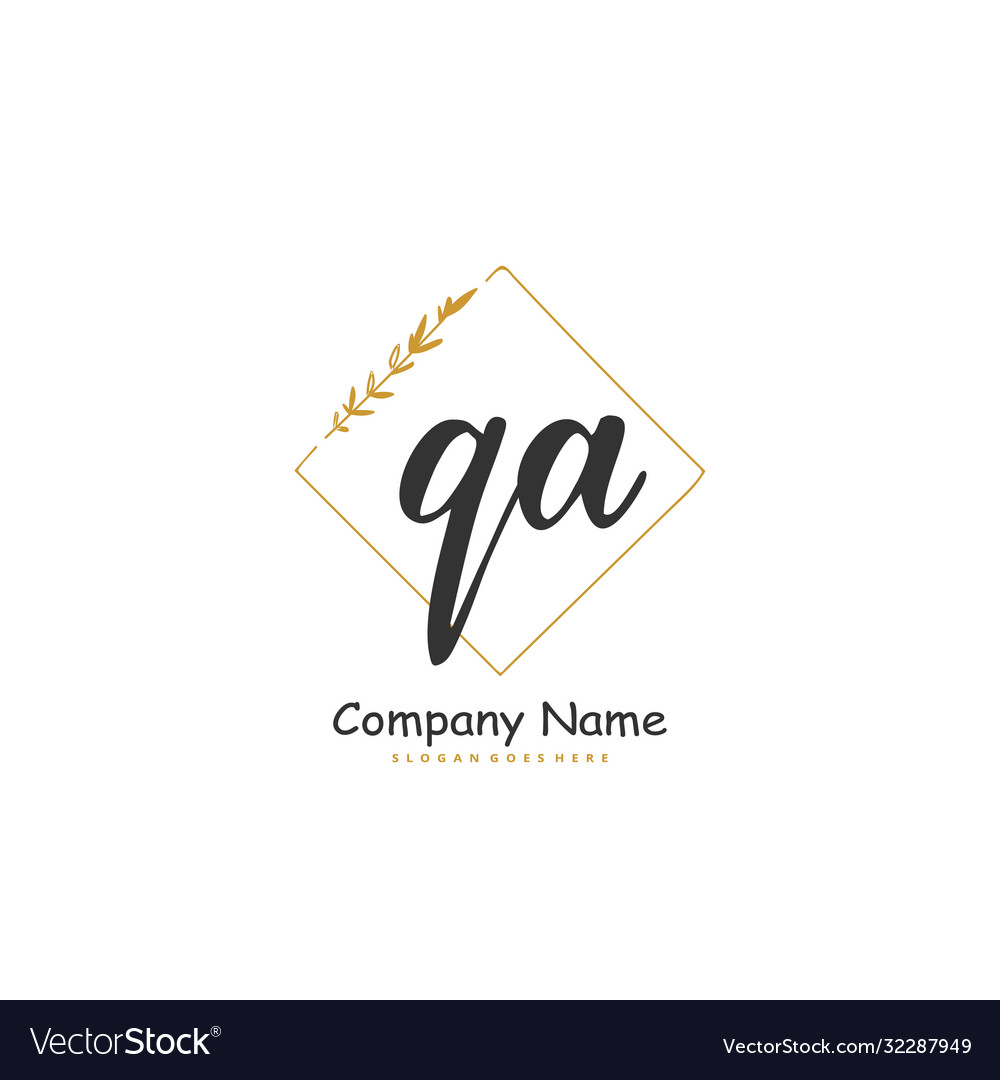 Q a qa initial handwriting and signature logo vector image Q a qa initial handwriting and signature logo