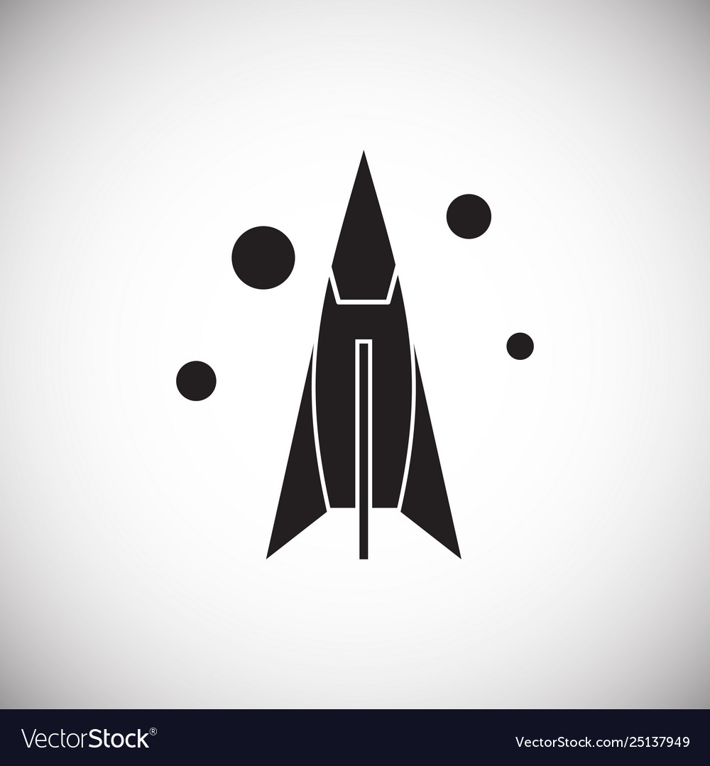 Rocket icon on background for graphic and web vector image Rocket icon on background for graphic and web