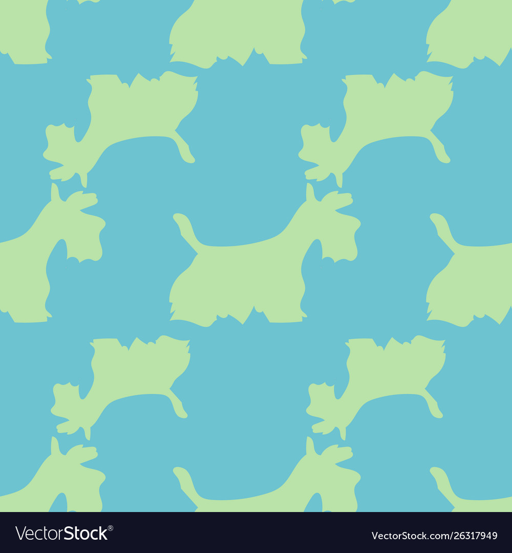 Scottie dog pattern print collection repeat vector image Scottie dog pattern print collection repeat
