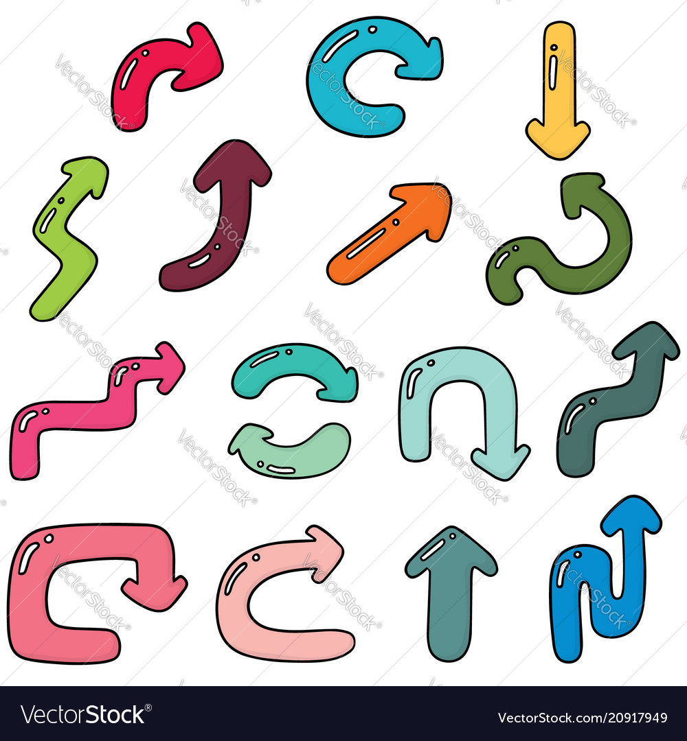 Set of arrow vector image Set of arrow