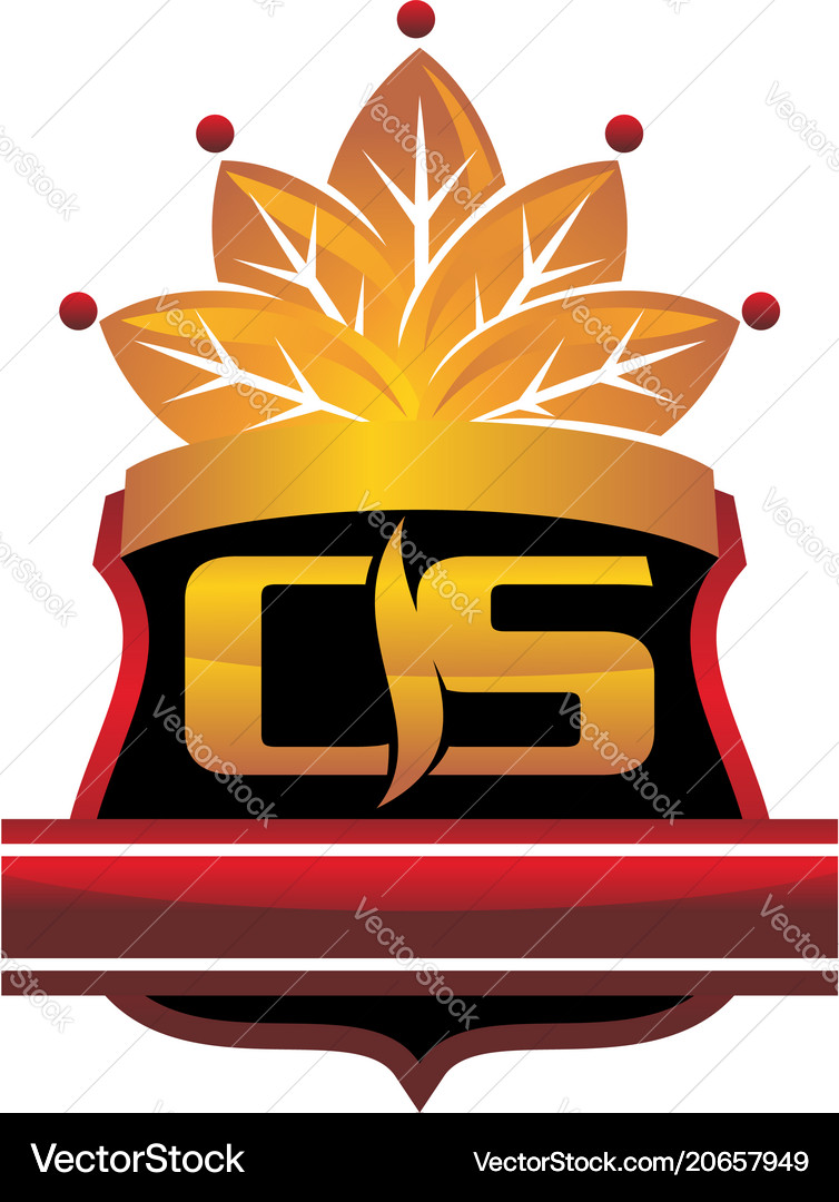 Shield crown leaf Royalty Free Vector Image - VectorStock