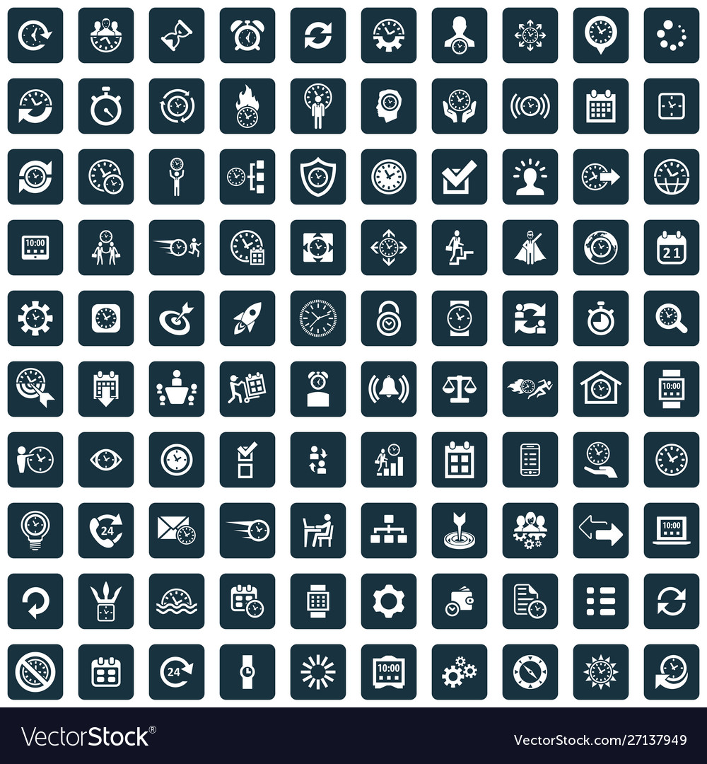Time management 100 icons universal set for web