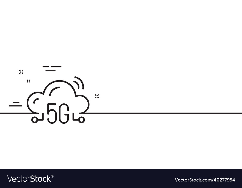 5g cloud computing line icon wireless technology