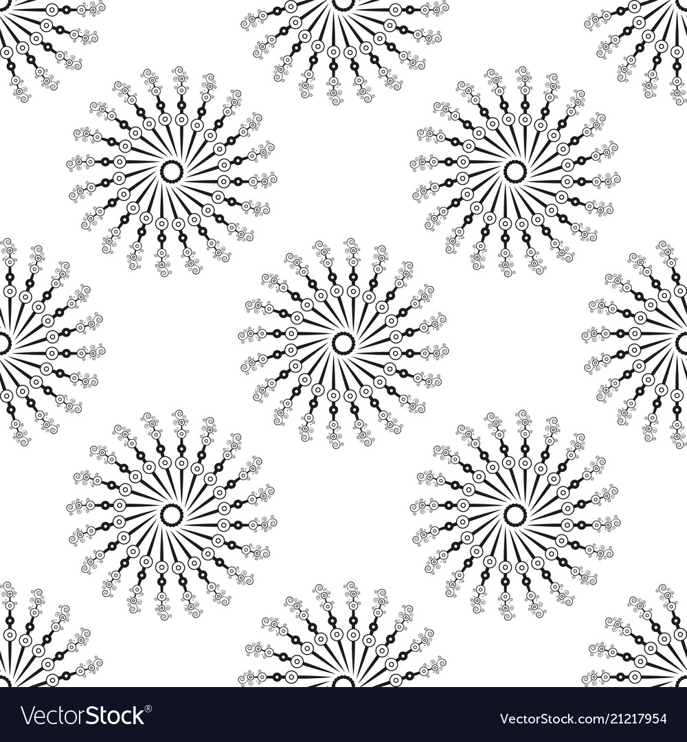 Beautiful seamless pattern with snowflake circle vector image Beautiful seamless pattern with snowflake circle