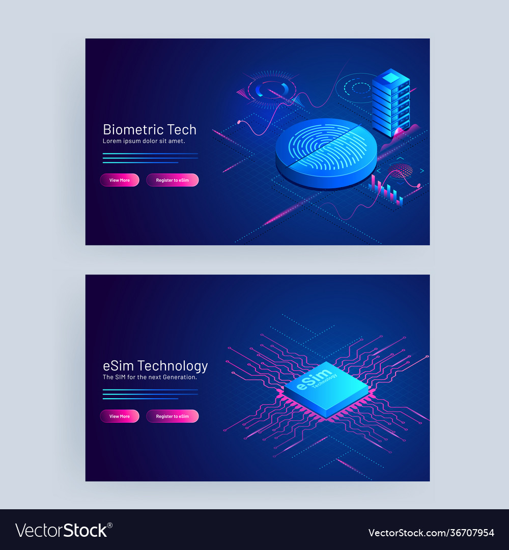 Biometric tech and esim technology concept based