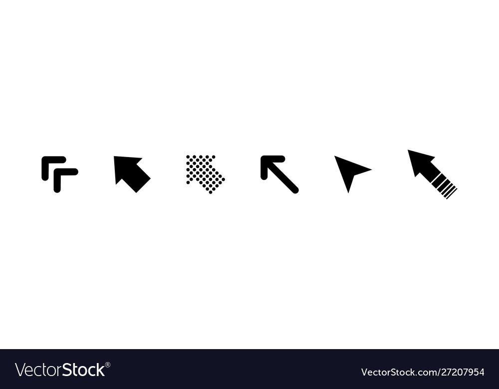 Black arrows collection set arrow cursor Vector Image Black arrows collection set arrow cursor