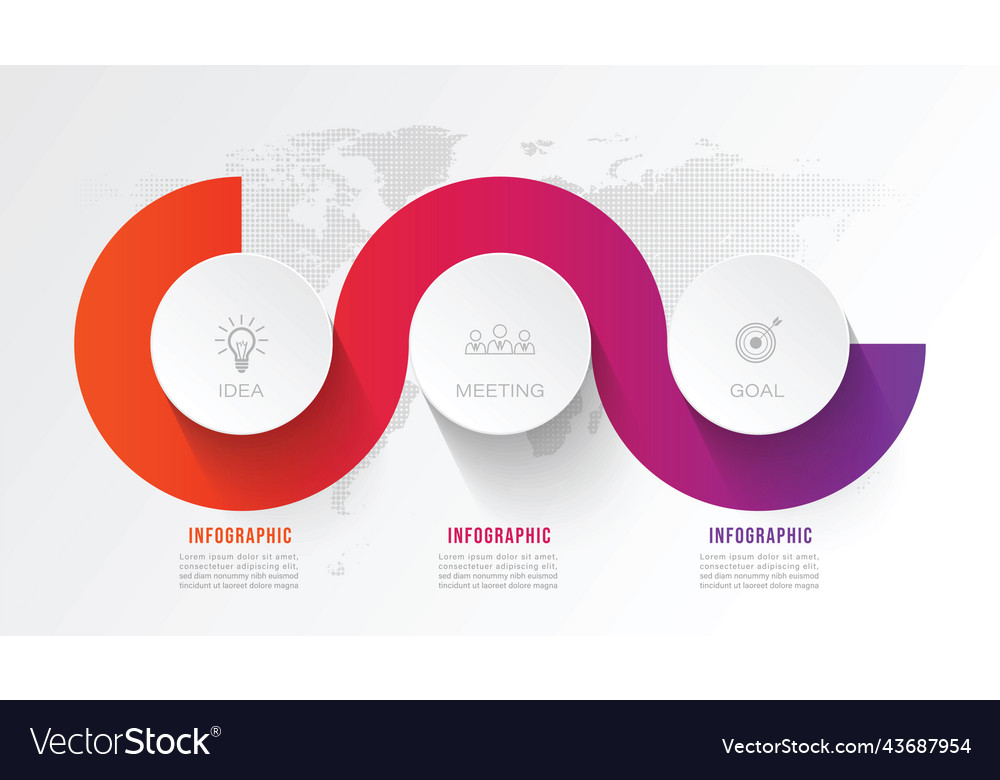 Business infographic circle shape three option