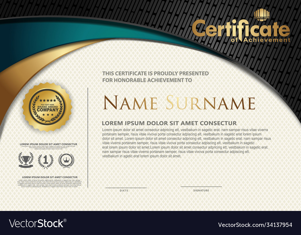 Certificate template with textured background vector image Certificate template with textured background
