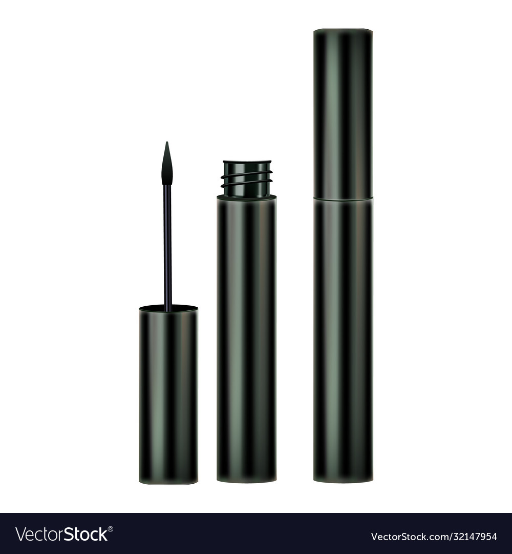 Eyeliner brush and container cosmetics set