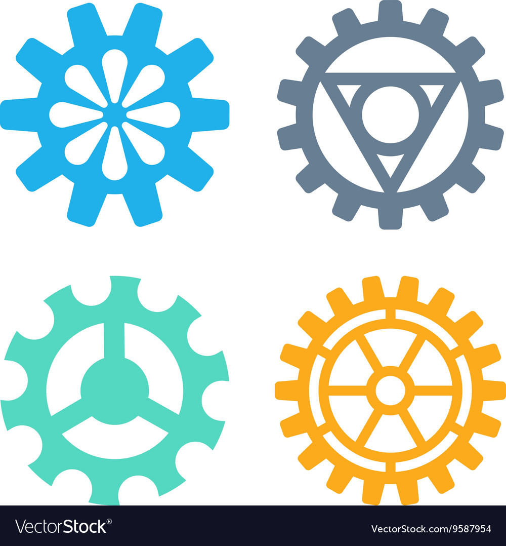 Gears icons set