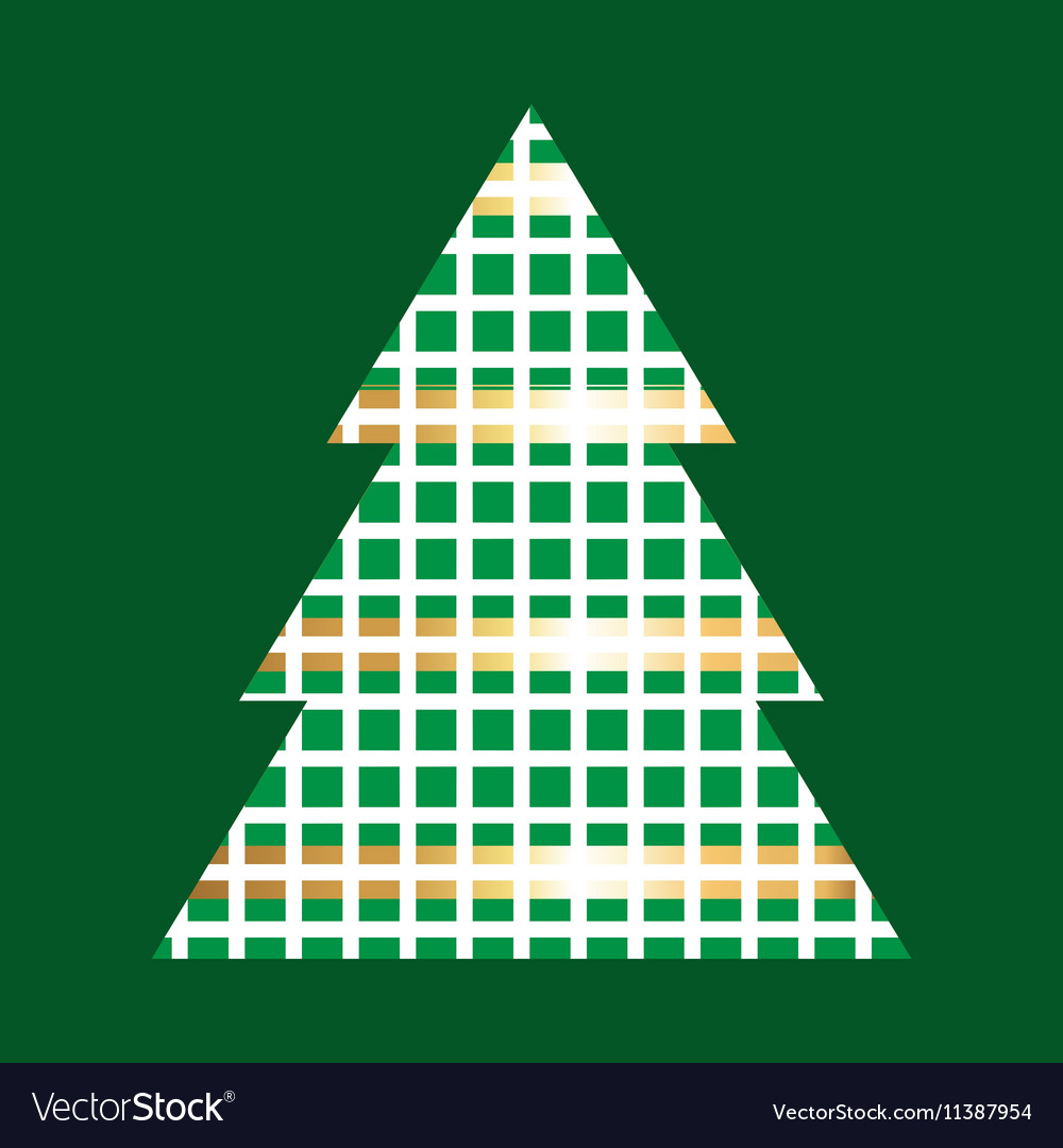 Gold and green christmas tree icon