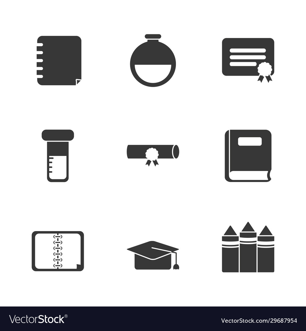 Isolated school silhouette style icon set Vector Image