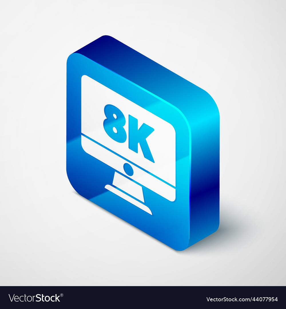Isometric computer pc monitor display with 8k
