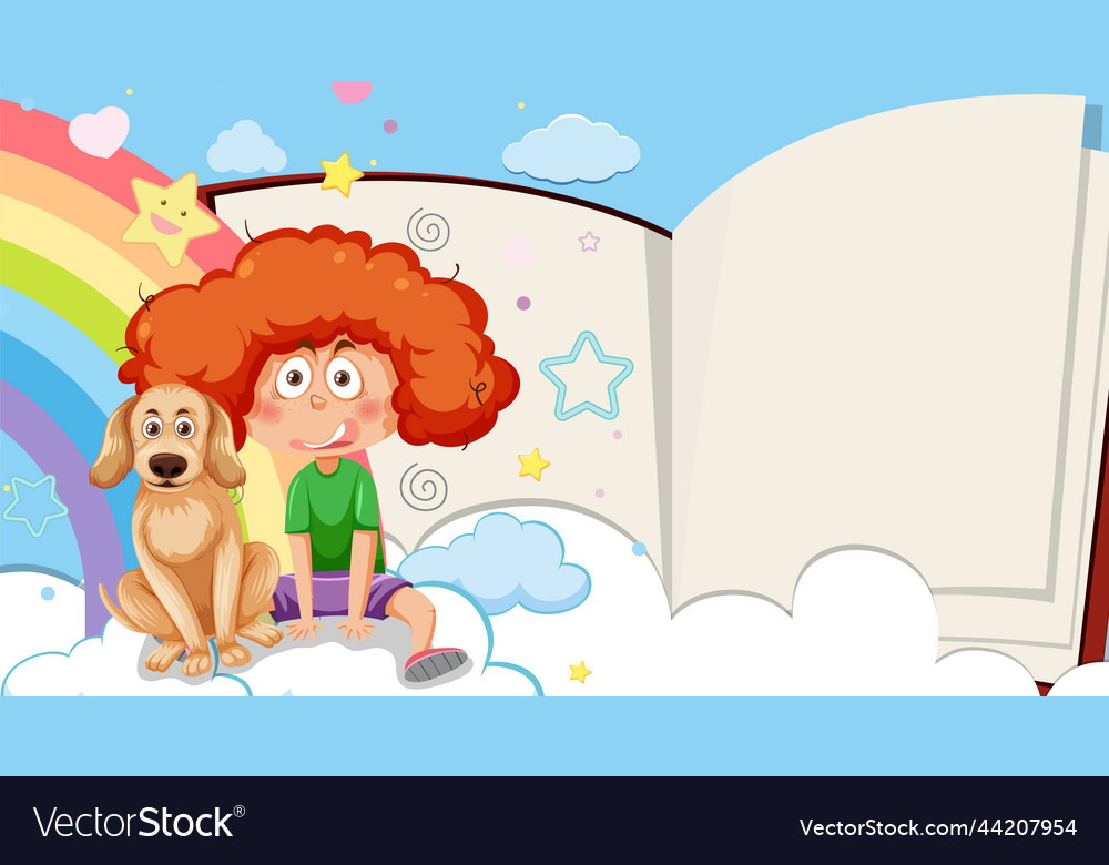 Opened book with blank page template vector image Opened book with blank page template
