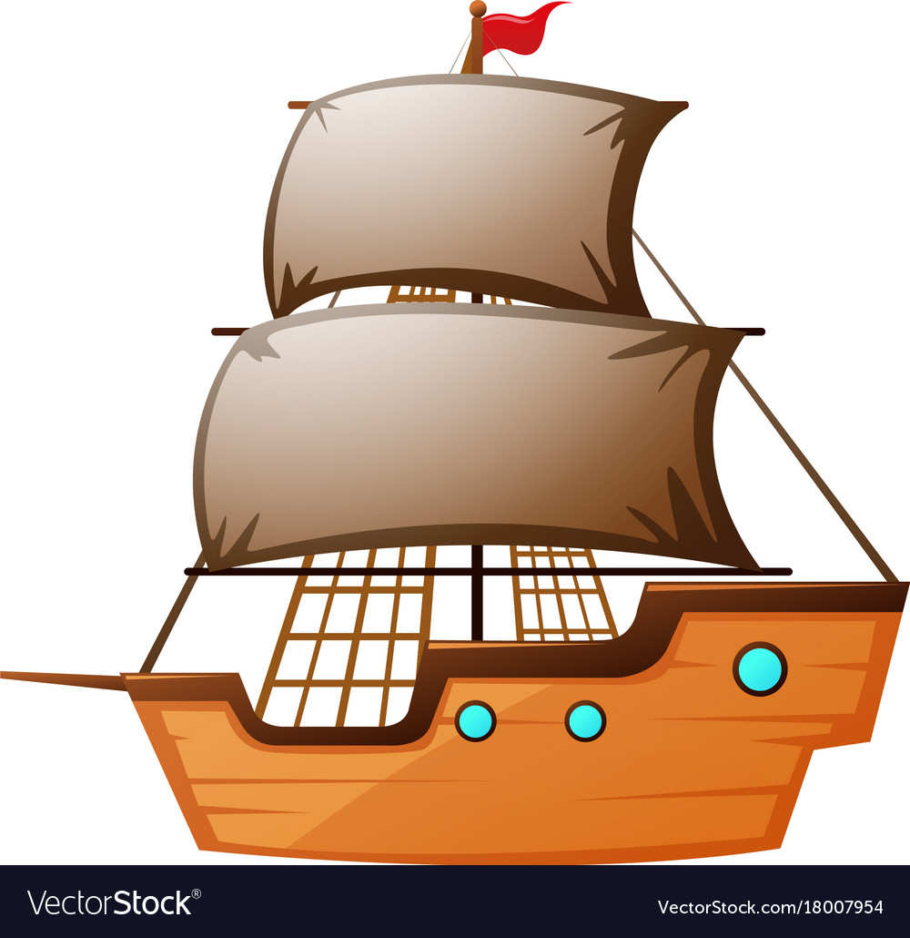 Sailboat made wood Royalty Free Vector Image - VectorStock