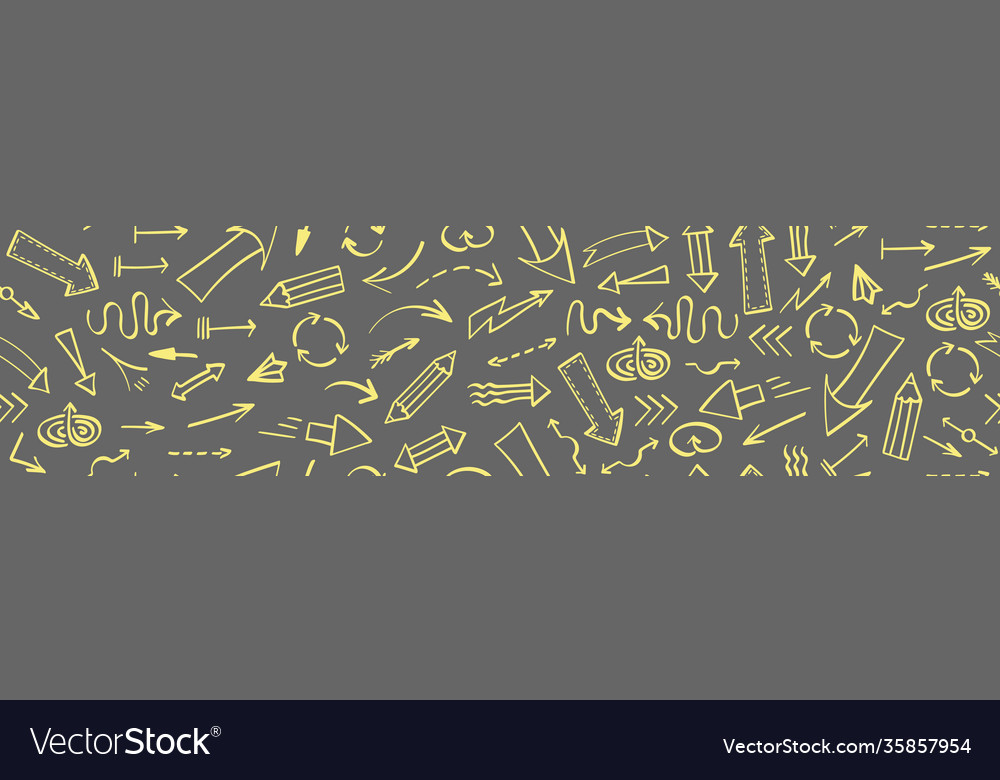 Seamless horizontal border with arrows