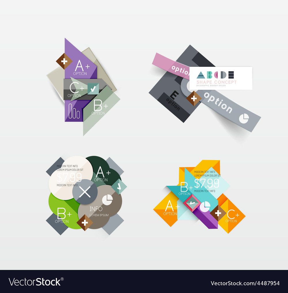 Set of abstract geometric layout