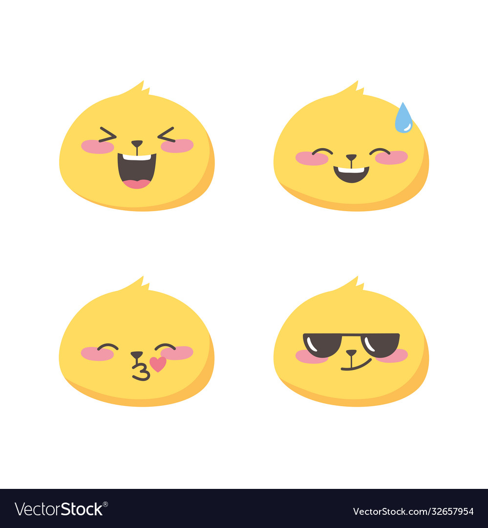 Social media emoji expressions faces cartoon Vector Image Social media emoji expressions faces cartoon Vector Image