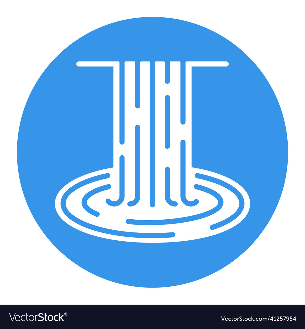 Waterfall of natural vacation glyph icon