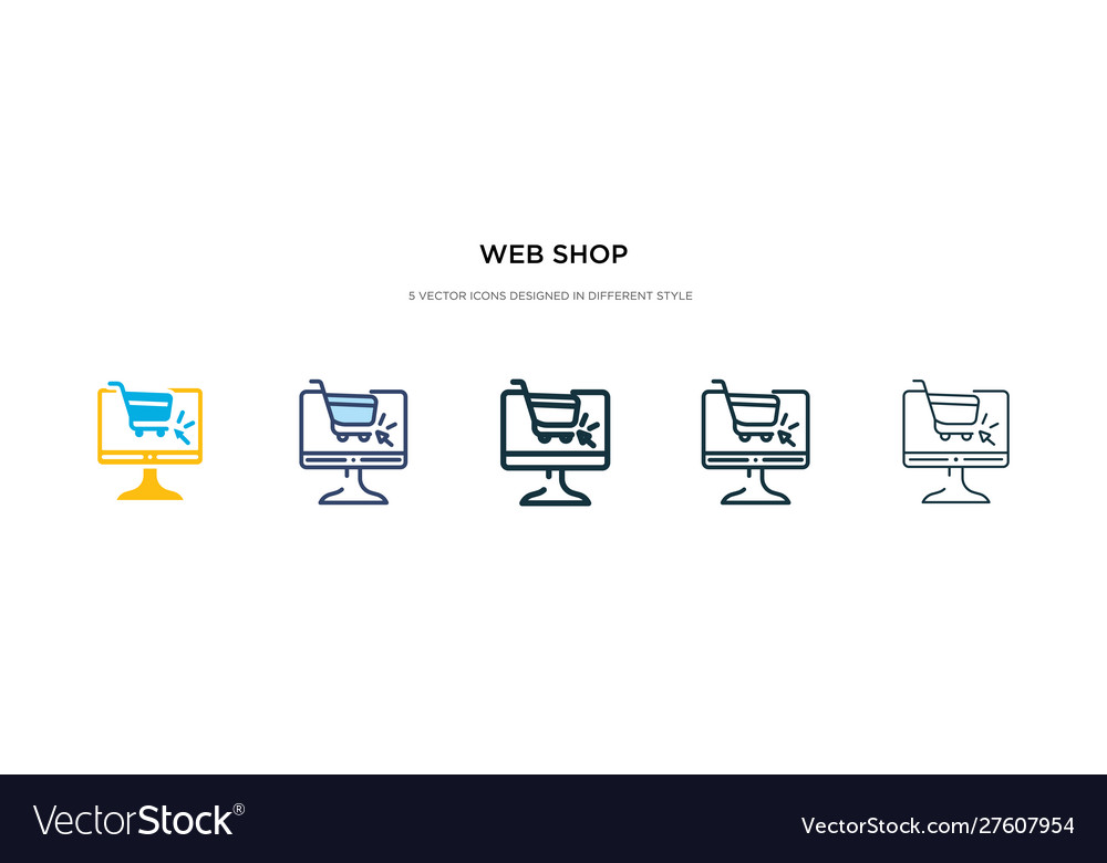 Web shop icon in different style two colored