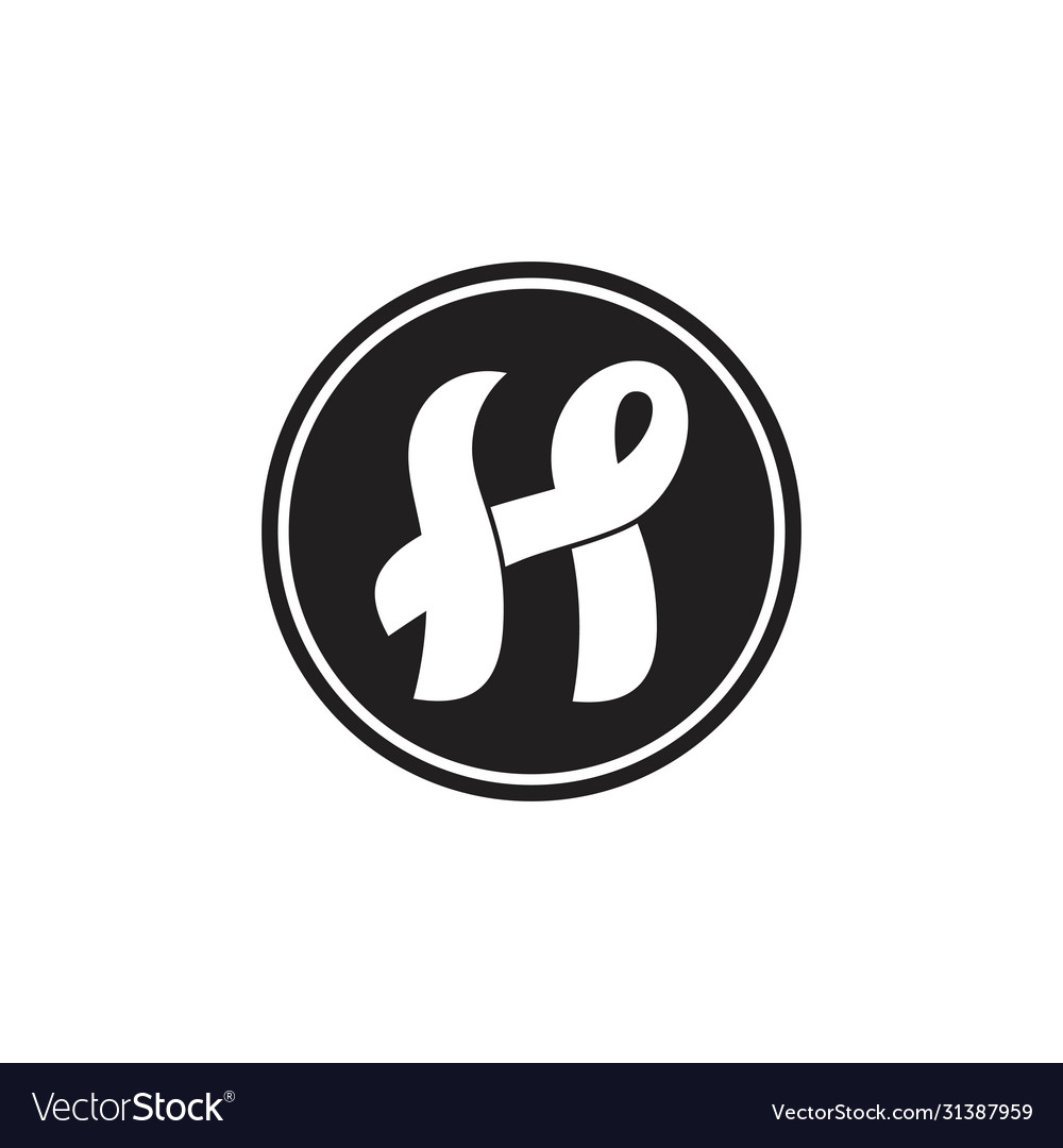 Abstract letters h linked curves design logo vector image Abstract letters h linked curves design logo