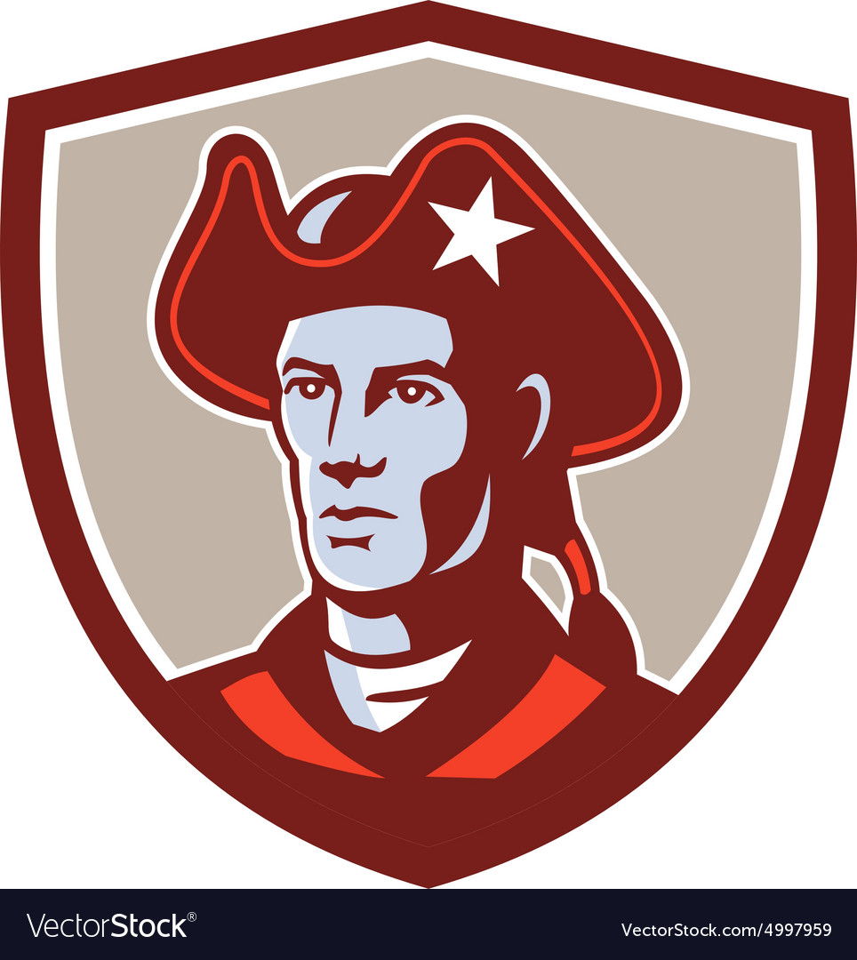 American patriot minuteman head crest retro Vector Image