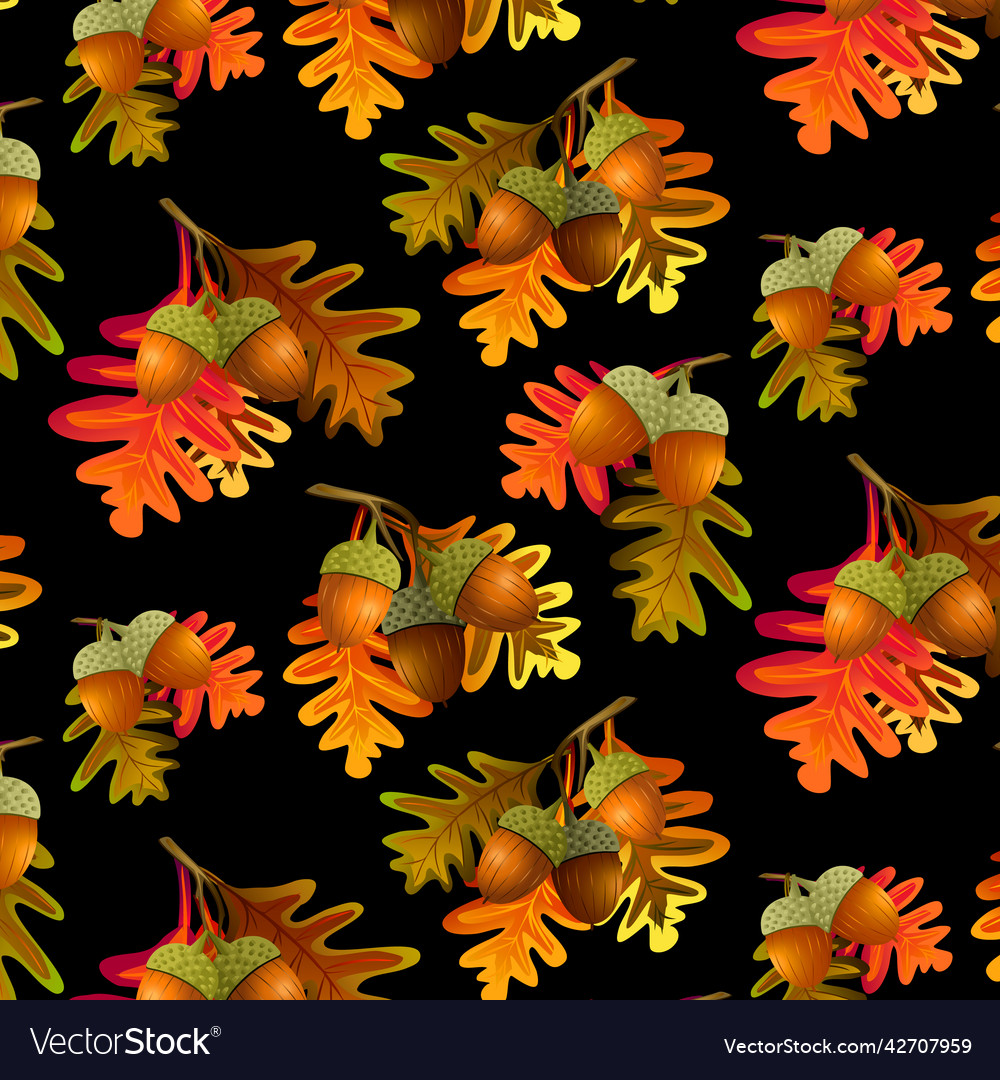 Branches with acorns in a pattern