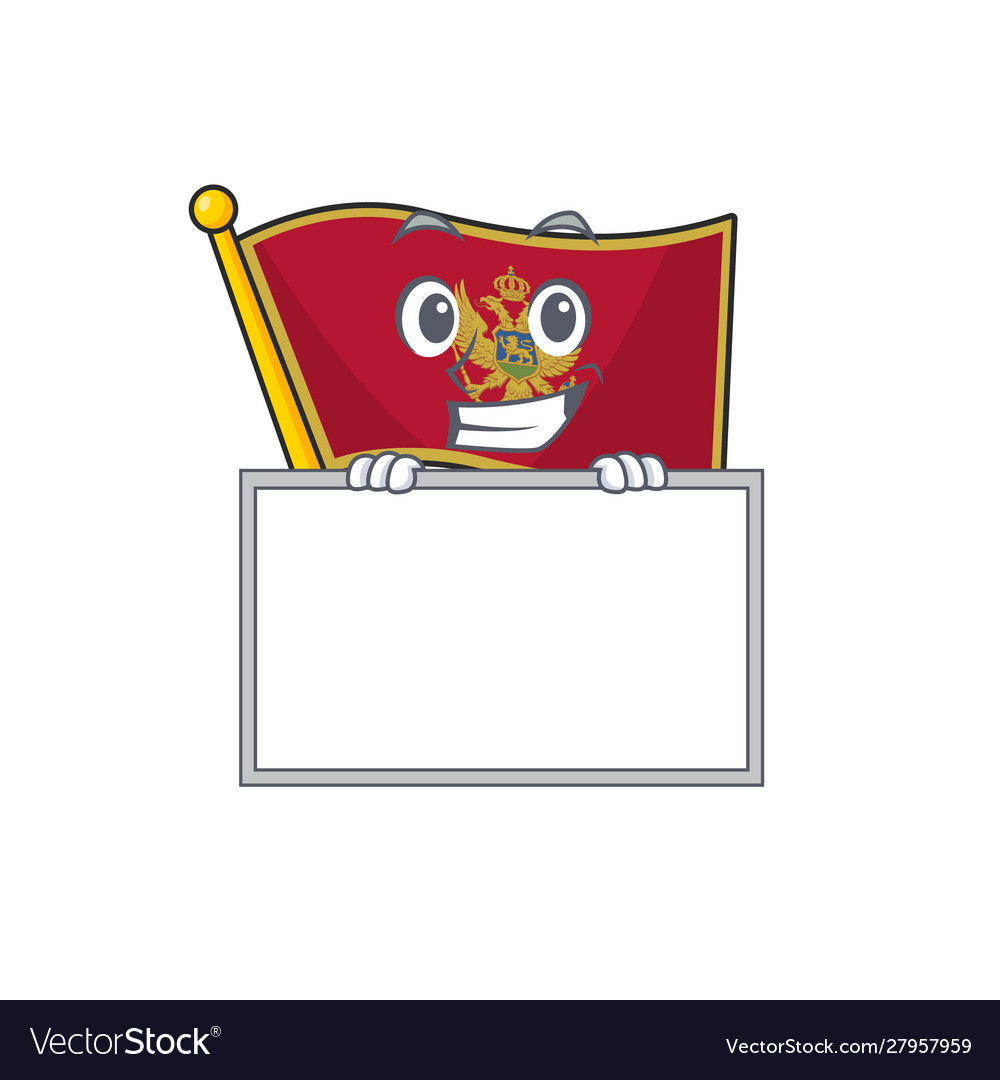 Cartoon flag montenegro isolated in character