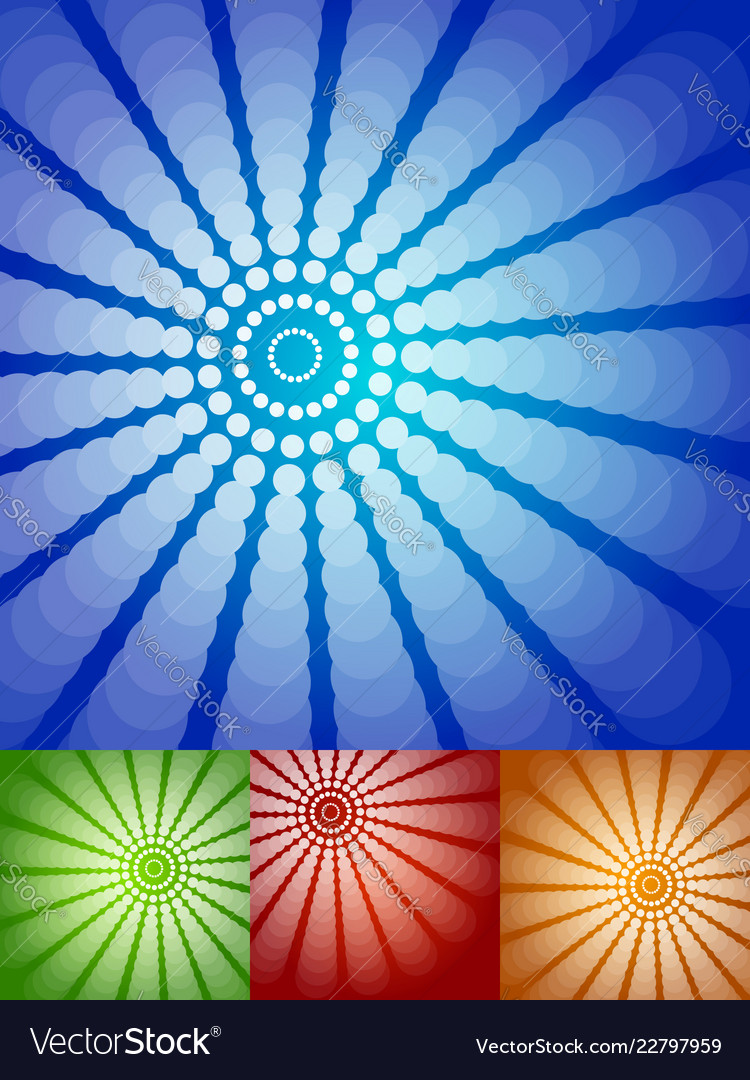 Different backgrounds with radiating circles