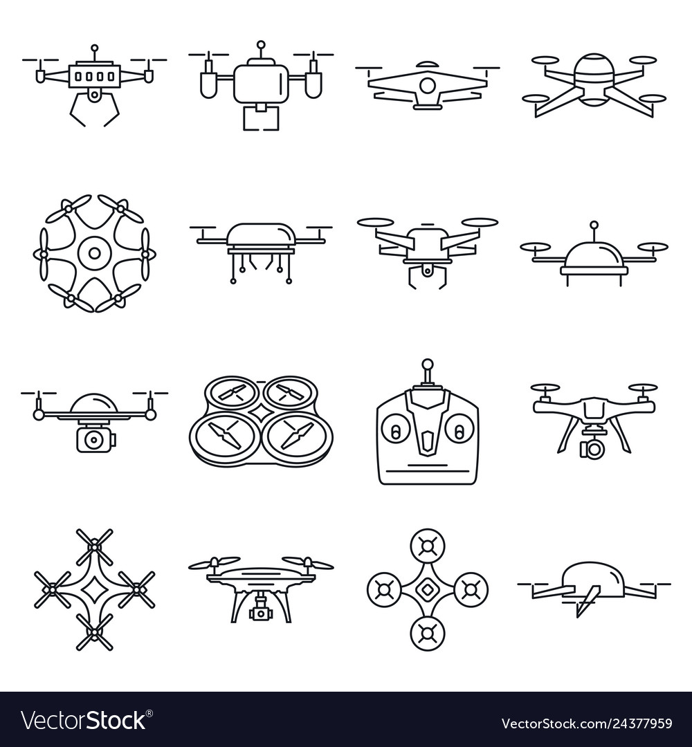 Different outline drones set