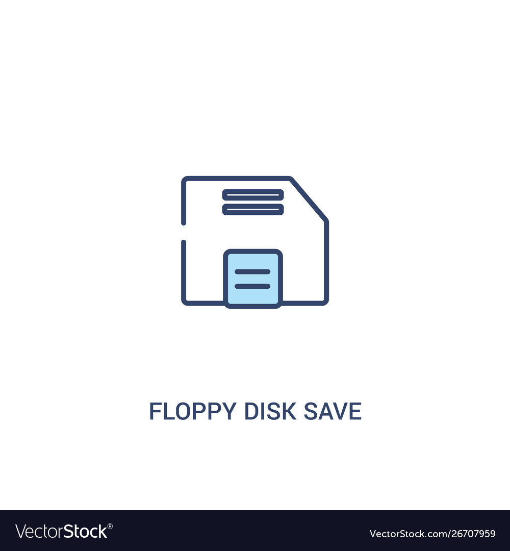 Floppy disk save button concept 2 colored icon Vector Image Floppy disk save button concept 2 colored icon