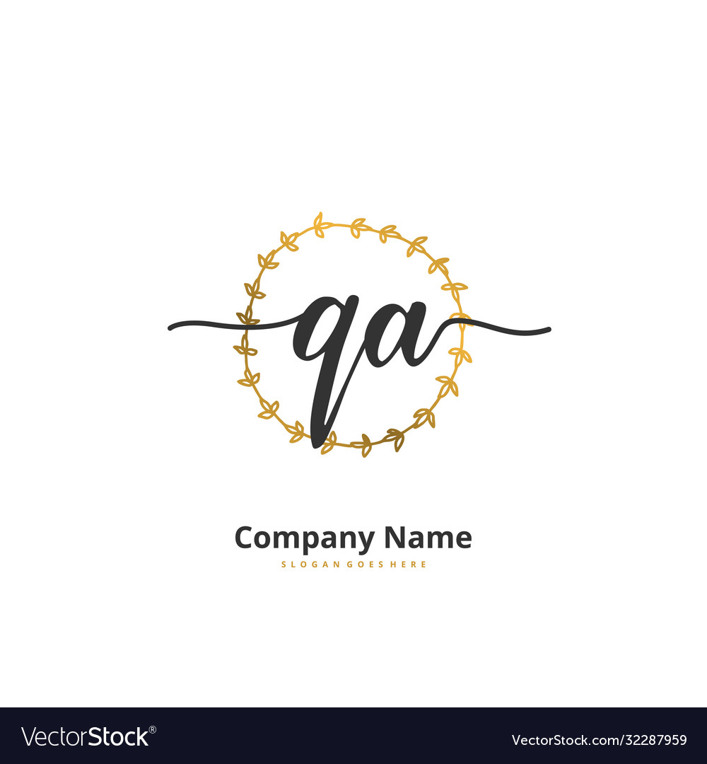 Q a qa anfängliches Handschrift- und Unterschriftslogo Vector Image Q a qa anfängliches Handschrift- und Unterschriftslogo