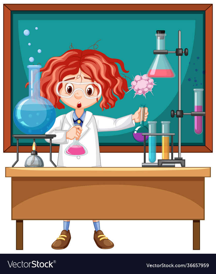 Researcher experiment in laboratory Royalty Free Vector