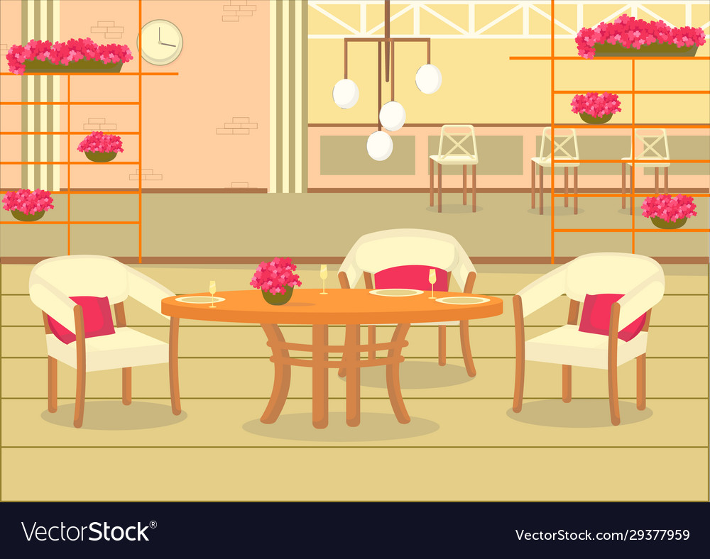 Restaurant with bar to have aperitif before meal Vector Image