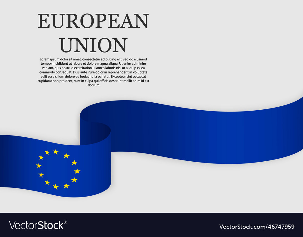 Ribbon Flag Of European Union Royalty Free Vector Image