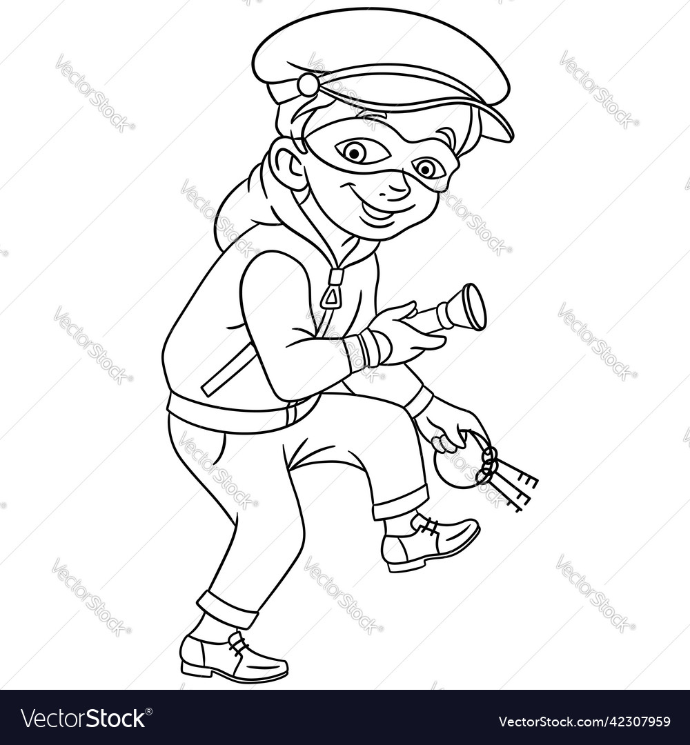 Robber coloring page for kids