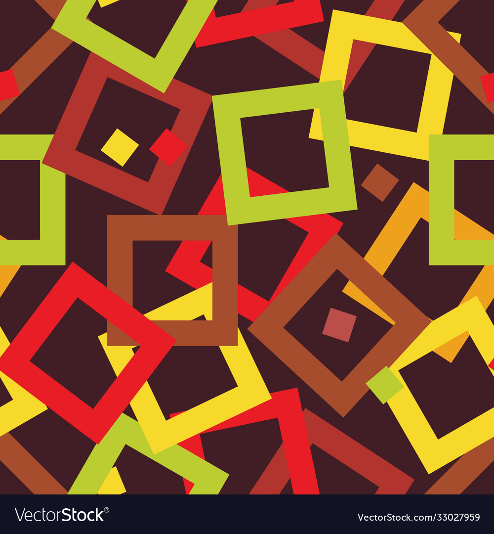 Seamless repeating multicolored squares background vector image Seamless repeating multicolored squares background